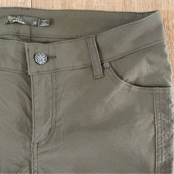 Prana Jenna Women's Pants Outdoor Cargo Green Mid Rise Slim Skinny Leg (Size10) - Picture 12 of 13